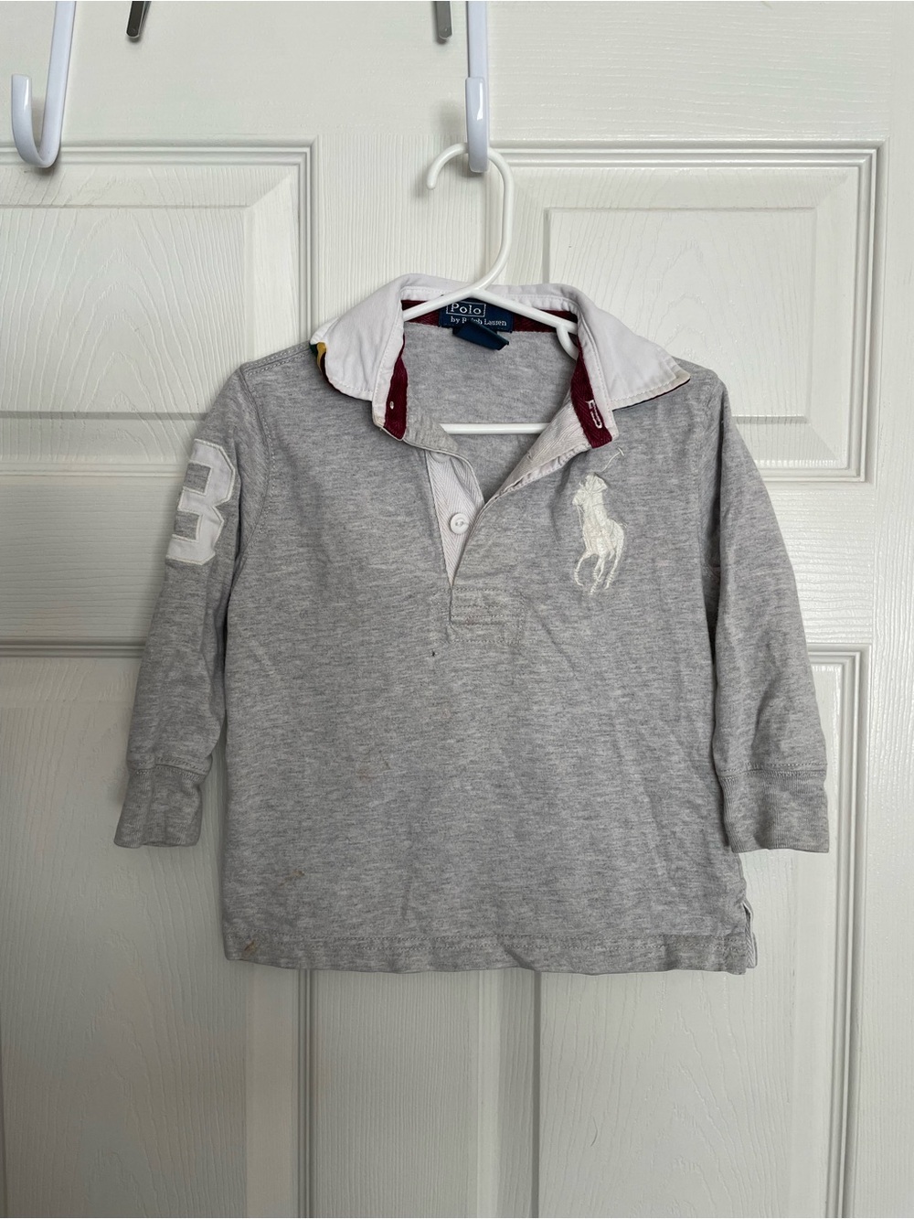 Polo by Ralph Lauren Boys' 2/2T Grey Long-Sleeve Rugby Shirt